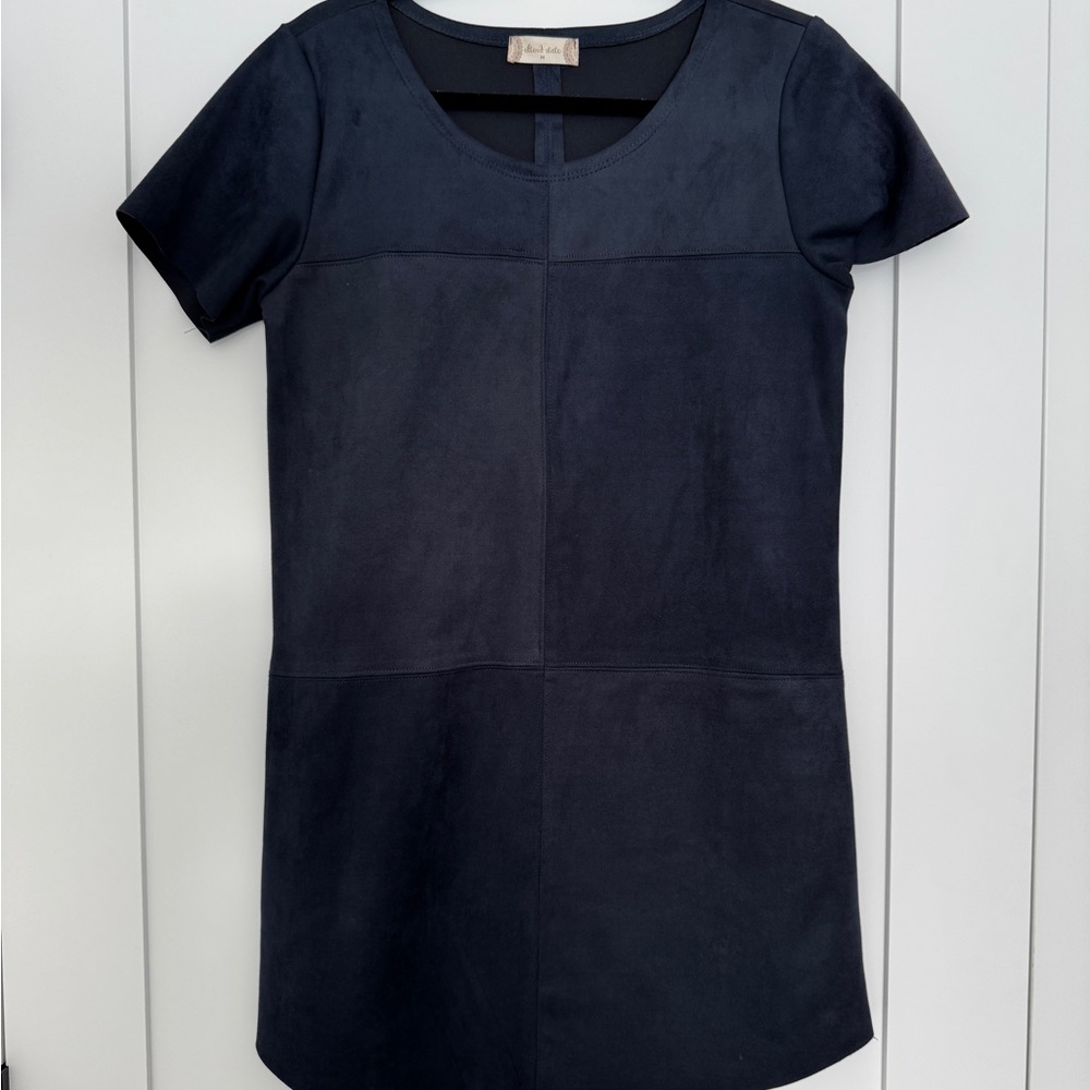 Altar'd State Blue Sheath Dress with Scoop Neck and Short Sleeves
